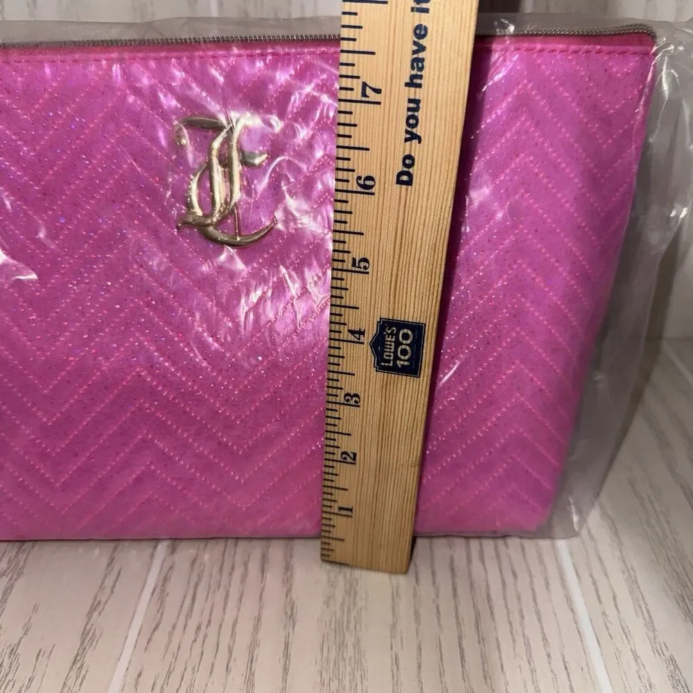 Juicy Couture Bright Pink Cosmetic Storage Zipper Style Purse New With Tags